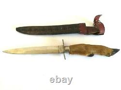 WWII French Trench Boot Combat Dagger Fighting Knife Deer Foot Taxidermy WWI