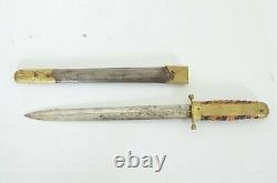 WWII NATIONALIST CHINESE ARMY OFFICER DAGGER DIRK FIGHTING KNIFE With SCABBARD