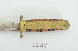 WWII NATIONALIST CHINESE ARMY OFFICER DAGGER DIRK FIGHTING KNIFE With SCABBARD