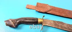 WWII Philippines 1945 Fighting Knife Dagger Talibon + Leather Sheath