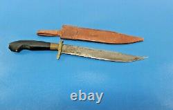 WWII Philippines Fighting Dagger Knife c. 1945 + Leather Sheath