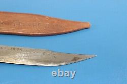 WWII Philippines Fighting Dagger Knife c. 1945 + Leather Sheath