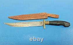 WWII Philippines Fighting Dagger Knife c. 1945 + Leather Sheath