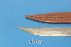 WWII Philippines Fighting Dagger Knife c. 1945 + Leather Sheath