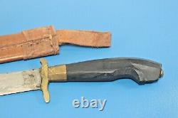 WWII Philippines Fighting Dagger Knife c. 1945 + Leather Sheath