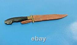 WWII Philippines Fighting Dagger Knife c. 1945 + Leather Sheath