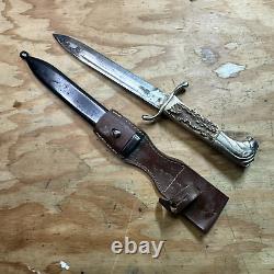 WWII Swedish Sweden Mattsson Mora Lions Head Fighting Knife Dagger Dress Lion