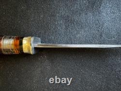 WWII Theater Knife Fighting Dagger Stacked Lucite Plexiglas Handle With Sheath WP