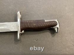 WWII UC US 1942 M1 Garand Bayonet Combat Knife Dagger Nickel Finish Flaming Bomb