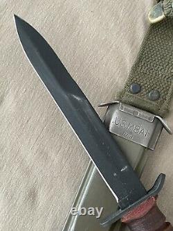 WWII US Army M3 Camillus BD MK Trench Fighting Knife Dagger & M8A1 PWH Scabbard