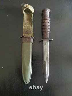 WWII US Imperial M3 Trench Fighting Knife Dagger withUS M8 Scabbard Sheath