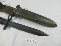 WWII US M1 Carbine Bayonet PAL Fighting Knife Dagger USM4 with M8A1 BM CO Scabbard