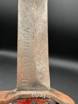 WWII US M3 Fighting Knife Utica Cutlery Co Combat Dagger Original No Scabbard