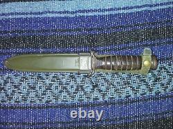 WWII US M3 Trench Fighting Knife Utica in M8 Scbd Dagger