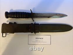 WWII US M3 UTICA Fighting Combat Dagger Military Trench Knife with Flaming Bomb