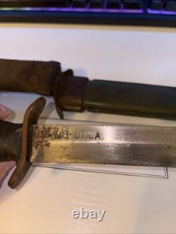 WWII US M3 UTICA Fighting Combat Dagger Military Trench Knife with Flaming Bomb