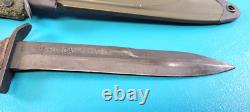 WWII US Military M3 UTICA Fighting Dagger Knife + USM8A1 Scabbard C12