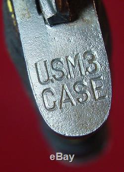 WWII US USM3 CASE COMBAT TRENCH KNIFE/DAGGER SAWBACK (w. Original scabbard)