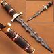 Wild Custom Handmade 15 Inches Long In Damascus Steel Beautiful Hunting Dagger
