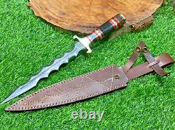 Wild Custom Handmade 15 Inches Long In Damascus Steel Hunting Fishing Dagger