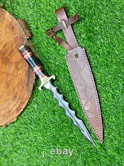 Wild Custom Handmade 15 Inches Long In Damascus Steel Hunting Fishing Dagger