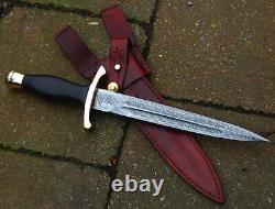 Wild Custom Handmade Damascus Steel Blade 16 Inches Long Double Dagger