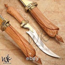 Wk 501 Custom Handmade Classic Hunting Booting Dagger Knife In High Polish Steel