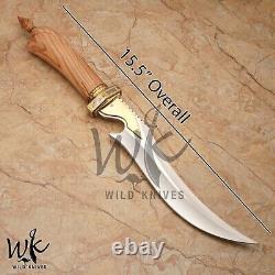 Wk 501 Custom Handmade Classic Hunting Booting Dagger Knife In High Polish Steel