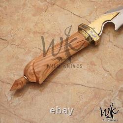 Wk 501 Custom Handmade Classic Hunting Booting Dagger Knife In High Polish Steel