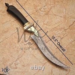 Wk 507 Custom Handmade Preety Hunting Booting Dagger Knife In Damascus Steel