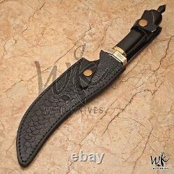 Wk 507 Custom Handmade Preety Hunting Booting Dagger Knife In Damascus Steel