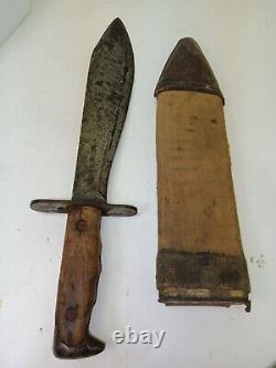 Ww1 Us Army Model 1917 Bolo Knife Fighting Dagger And Scabbard