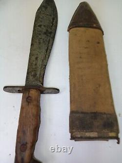 Ww1 Us Army Model 1917 Bolo Knife Fighting Dagger And Scabbard