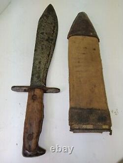 Ww1 Us Army Model 1917 Bolo Knife Fighting Dagger And Scabbard