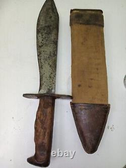 Ww1 Us Army Model 1917 Bolo Knife Fighting Dagger And Scabbard