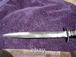 Ww1 Ww2 Custom Made Us Army Fighting Knife, Dagger, With Leather Sheath