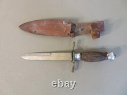 Ww1-ww2 Era German Boot Dagger Trench Fighting Knife Bone Stag