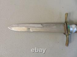 Ww1-ww2 Era German Boot Dagger Trench Fighting Knife Bone Stag