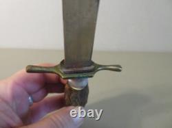 Ww1-ww2 Era German Boot Dagger Trench Fighting Knife Bone Stag