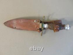 Ww1-ww2 Era German Boot Dagger Trench Fighting Knife Bone Stag