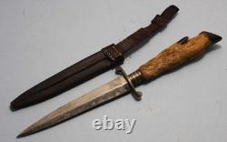 Ww1-ww2 Era German Boot Dagger Trench Fighting Knife Deer Foot Item #11