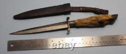 Ww1-ww2 Era German Boot Dagger Trench Fighting Knife Deer Foot Item #11