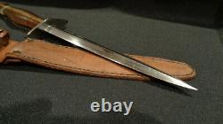 Wwii Ww2 Stiletto Fighting Knife. 6 3/4 D/e Dagger Blade. Theater-made I. D