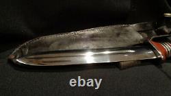 Wwii Ww2 Stiletto Fighting Knife. 7 7/8 D/e Dagger Blade. Theater-made