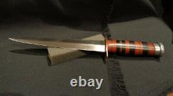 Wwii Ww2 Stiletto Fighting Knife. Large 7 5/8 D/e Dagger Blade. Theater-made