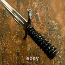 1-de-a-kind Rare Main Faite Sur Mesure D2 Lame D'acier Blood Grooved Art Dagger Couteau