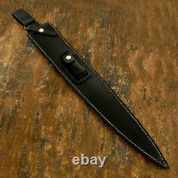 1-de-a-kind Rare Main Faite Sur Mesure D2 Lame D'acier Blood Grooved Art Dagger Couteau