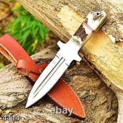 10 Edc Handmade D2 Acier Hunting Dagger Couteau Deer Stag Poignée Survie Mi9