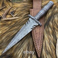12 Dague, Superbe Fabriquée sur Mesure en Acier Damas Forgé à la Main, Chasse, Survie