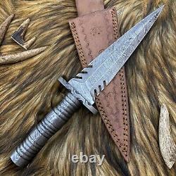 12 Dague, Superbe Fabriquée sur Mesure en Acier Damas Forgé à la Main, Chasse, Survie